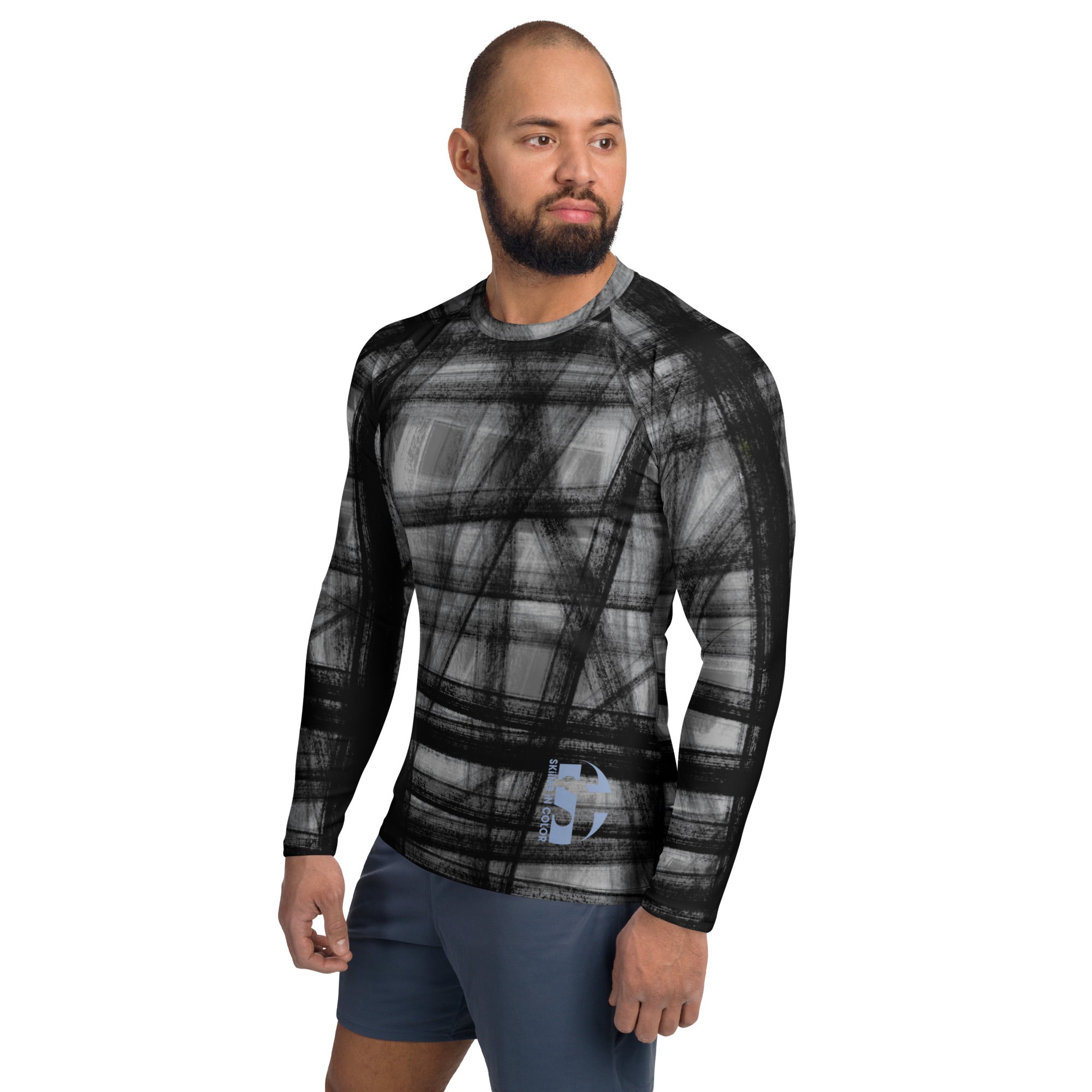CROSSHATCH (Grey) Men's Rash Guard – Skiing In Color